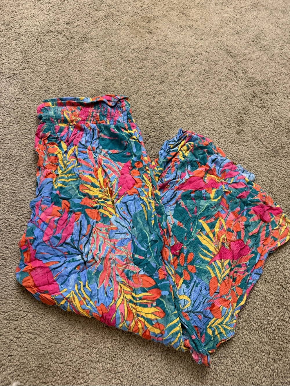 Kona Sol Tropical Print Swim Cover Smock Pull on Pants Women's XL - Picture 4 of 4